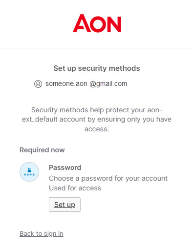 Image of how to set up your password